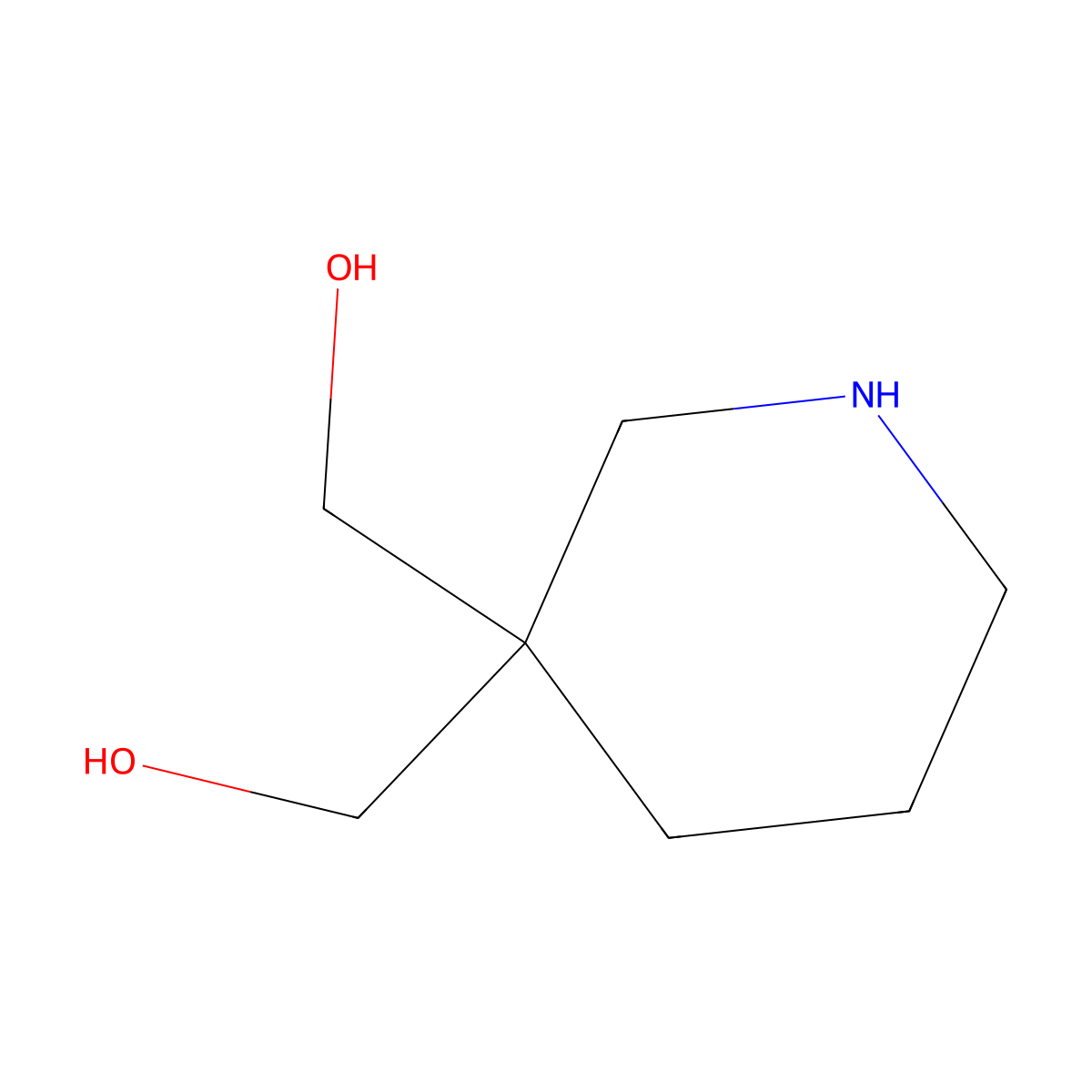 [3-(Hydroxymethyl)piperidin-3-yl]methanol molecular structure, CAS 1692783-17-7