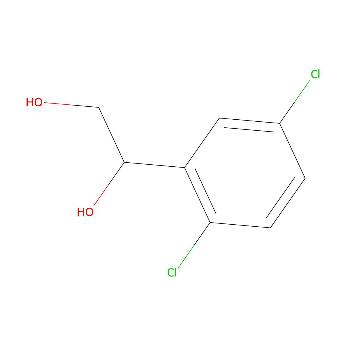 1-(2,5-Dichlorophenyl)ethane-1,2-diol molecular structure, CAS 1692795-48-4