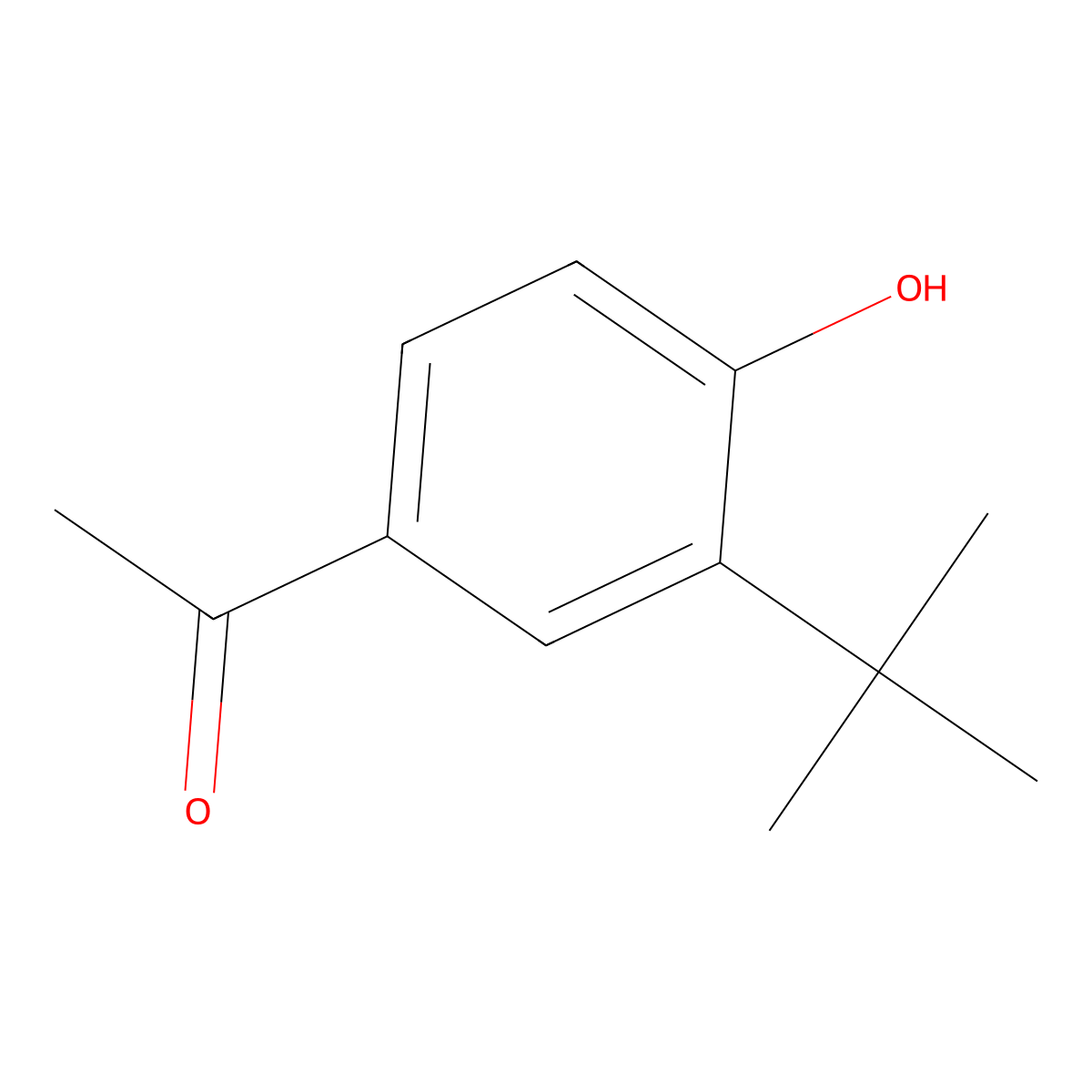 1-(3-Tert-butyl-4-hydroxyphenyl)ethanone molecular structure, CAS 16928-01-1