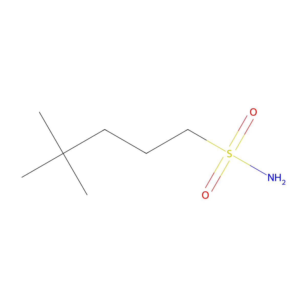 4,4-Dimethylpentane-1-sulfonamide molecular structure, CAS 1692804-09-3