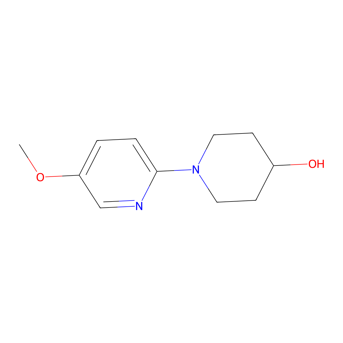 1-(5-Methoxypyridin-2-yl)piperidin-4-ol molecular structure, CAS 1692815-40-9