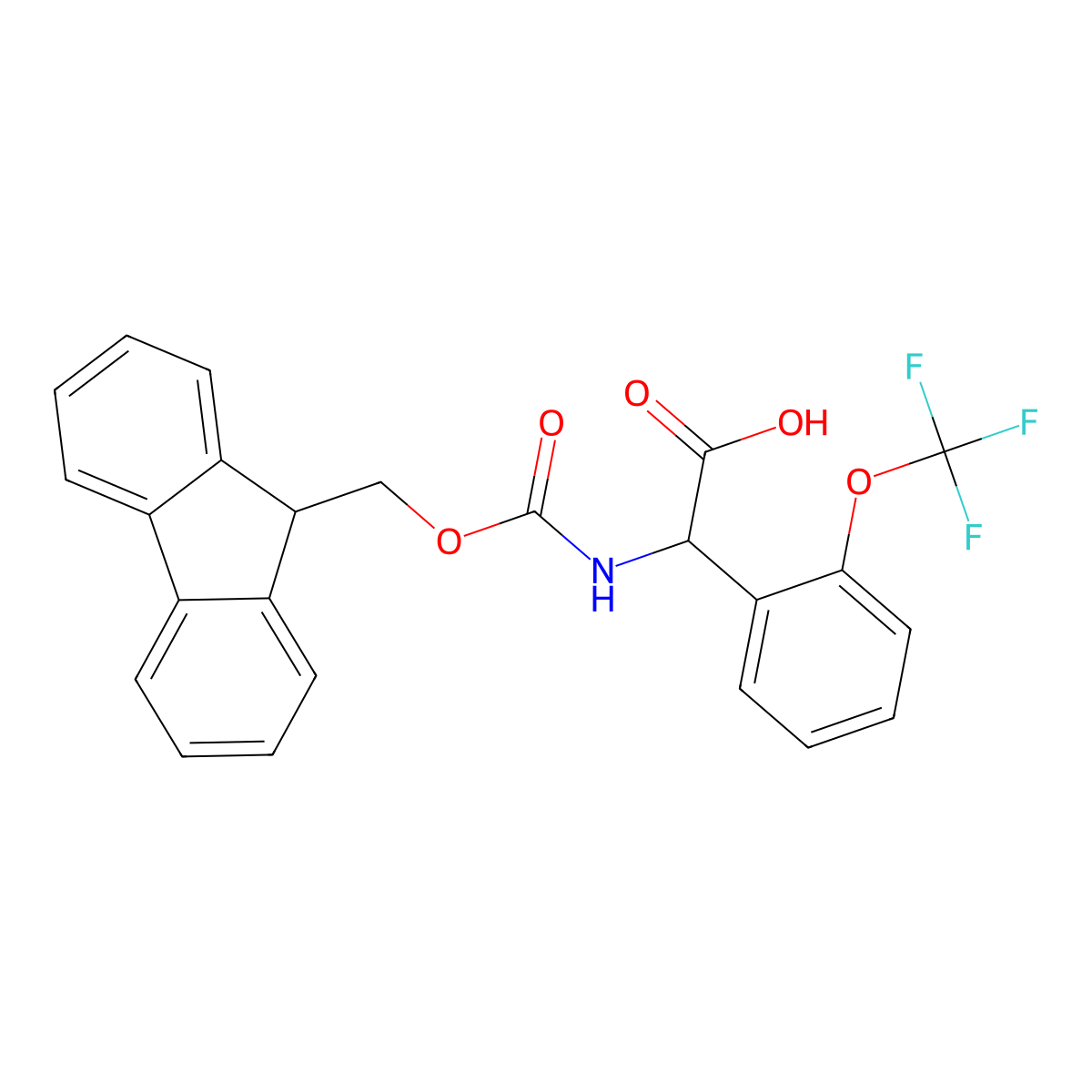 2-{[(9H-fluoren-9-ylmethoxy)carbonyl]amino}-2-[2-(trifluoromethoxy)phenyl]acetic acid molecular structure, CAS 1692823-37-2