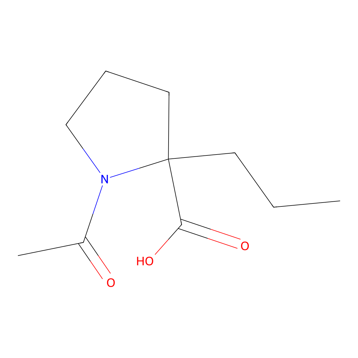 1-Acetyl-2-propylpyrrolidine-2-carboxylic acid molecular structure, CAS 1692855-01-8