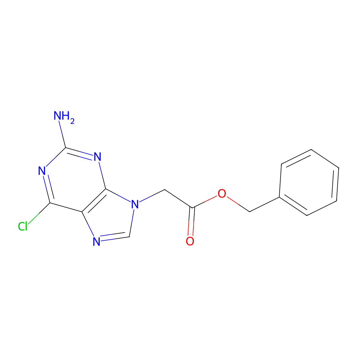 Benzyl 2-(2-amino-6-chloro-9H-purin-9-yl)acetate molecular structure, CAS 169287-67-6