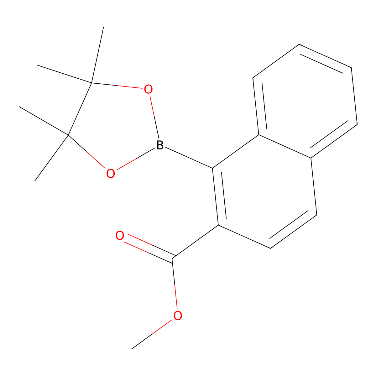Methyl1-(4,4,5,5-tetramethyl-1,3,2-dioxaborolan-2-yl)naphthalene-2-carboxylate molecular structure, CAS 1692877-64-7