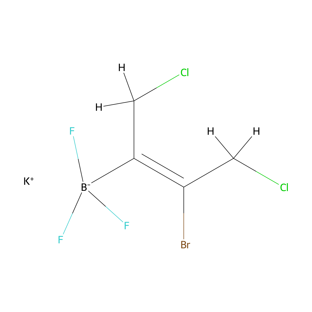 Potassium (E)-3-bromo-1,4-dichlorobut-2-en-2-yltrifluoroborate molecular structure, CAS 1692895-64-9