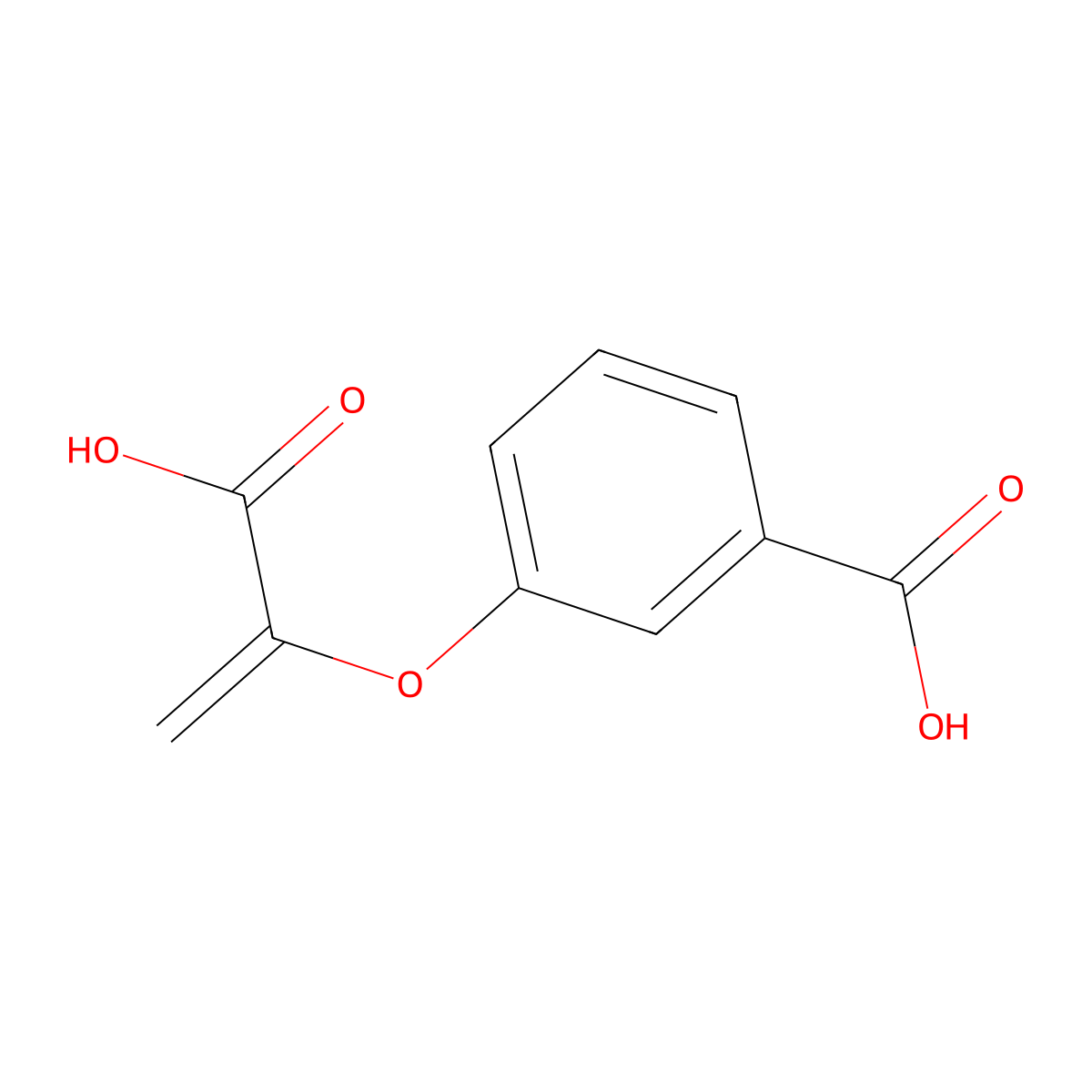 3-((1-Carboxyvinyl)oxy)benzoic acid molecular structure, CAS 16929-37-6