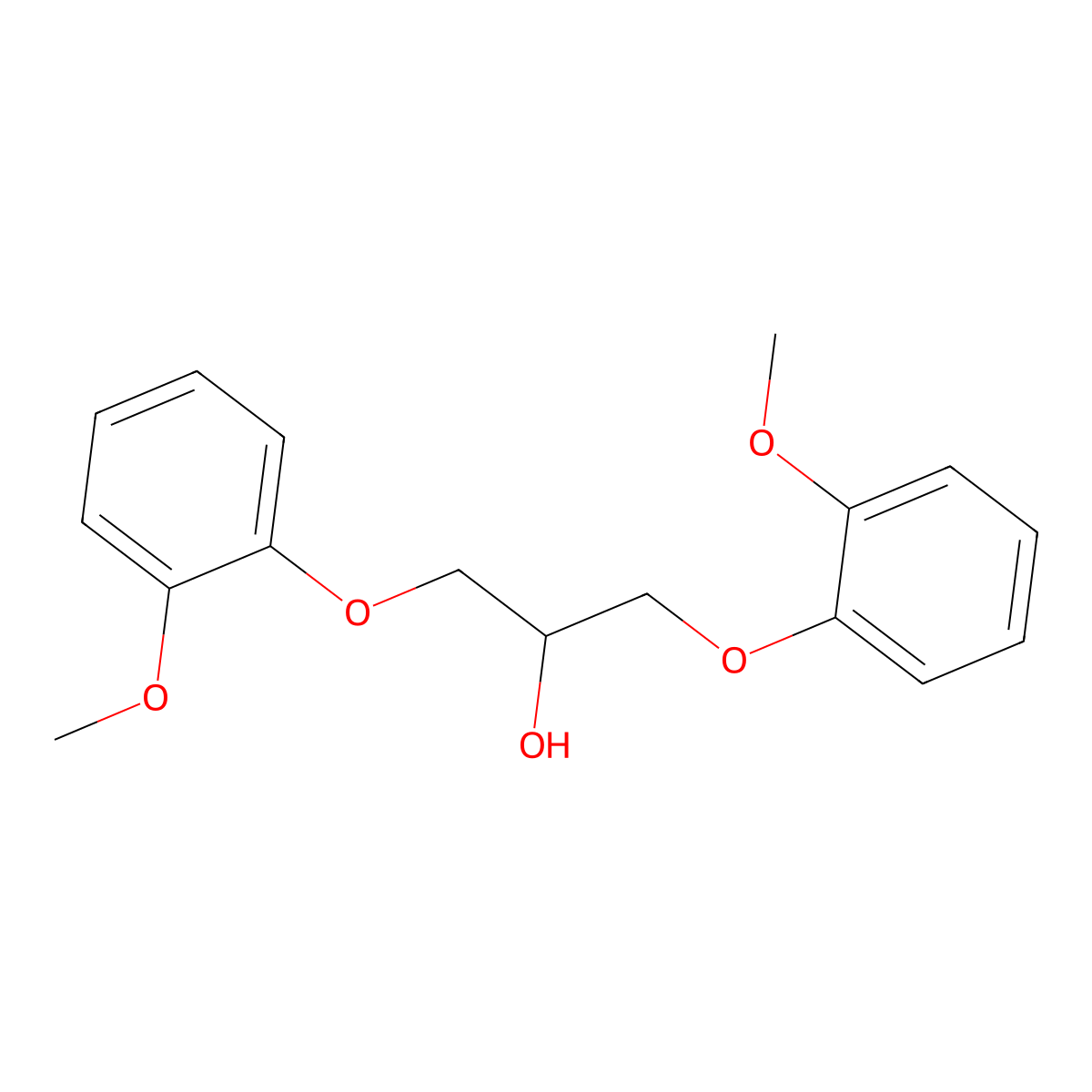 1,3-Bis(2-methoxyphenoxy)-2-propanol molecular structure, CAS 16929-60-5