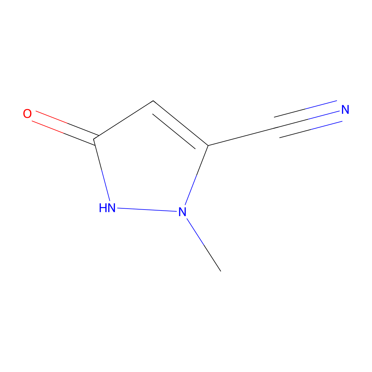 3-Hydroxy-1-methyl-1H-pyrazole-5-carbonitrile molecular structure, CAS 1692905-38-6