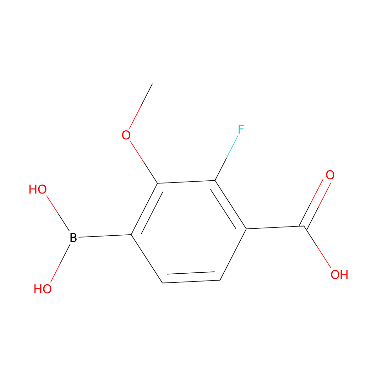 4-Borono-2-fluoro-3-methoxybenzoic acid molecular structure, CAS 1692914-76-3