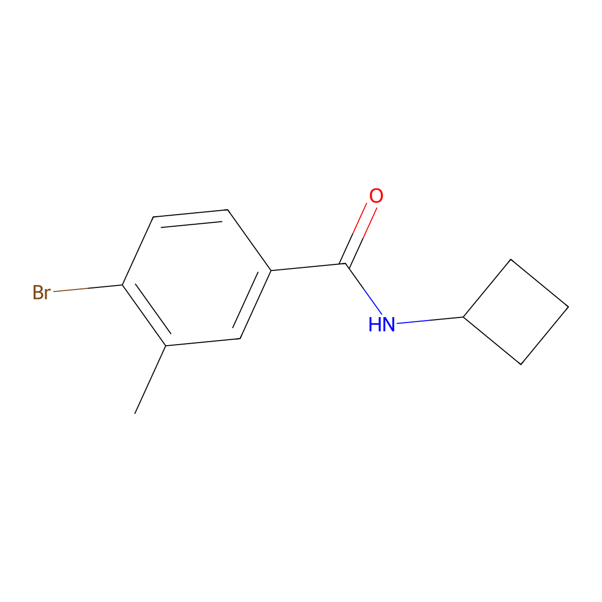 4-Bromo-N-cyclobutyl-3-methylbenzamide molecular structure, CAS 1692915-07-3