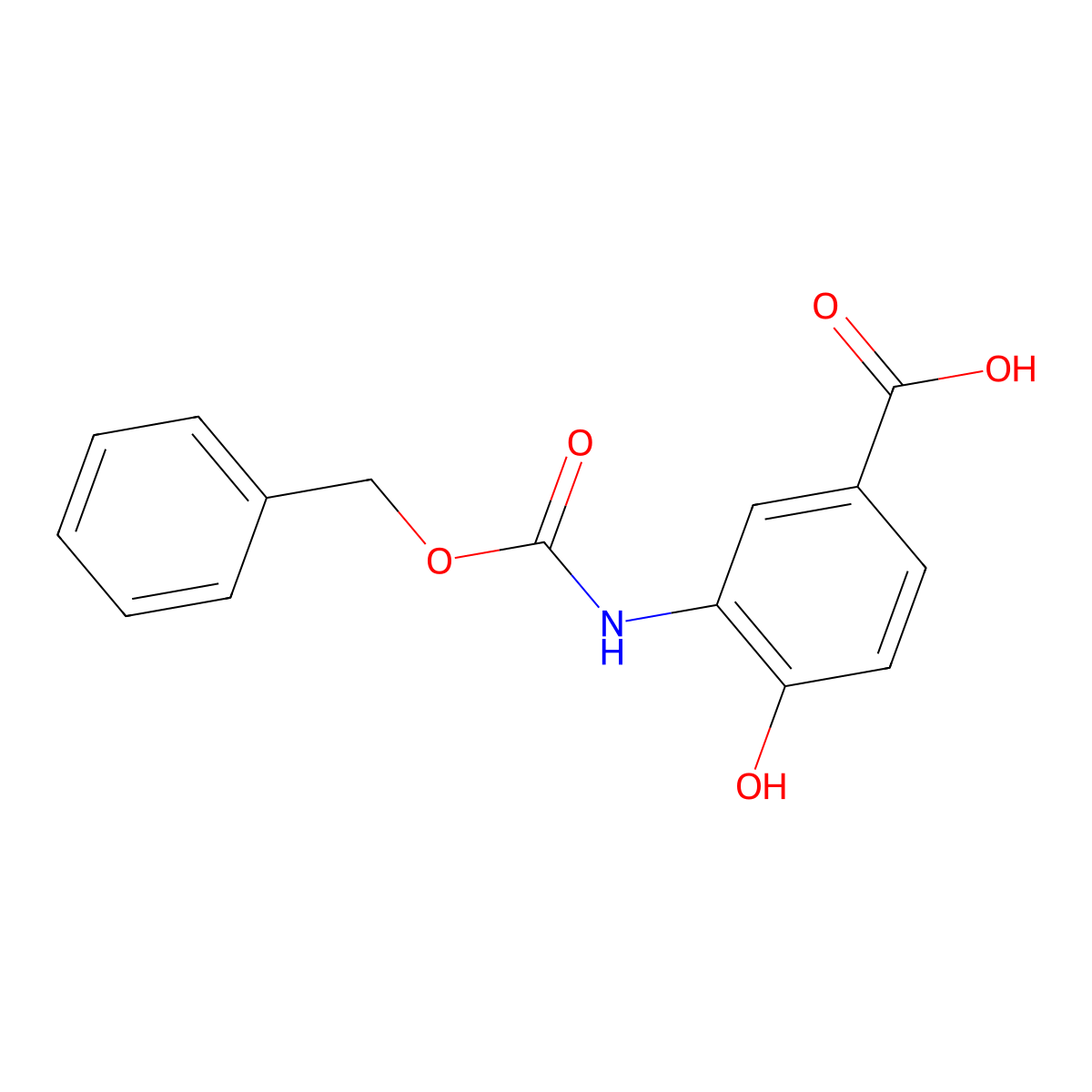 3-{[(Benzyloxy)carbonyl]amino}-4-hydroxybenzoic acid molecular structure, CAS 1692915-91-5