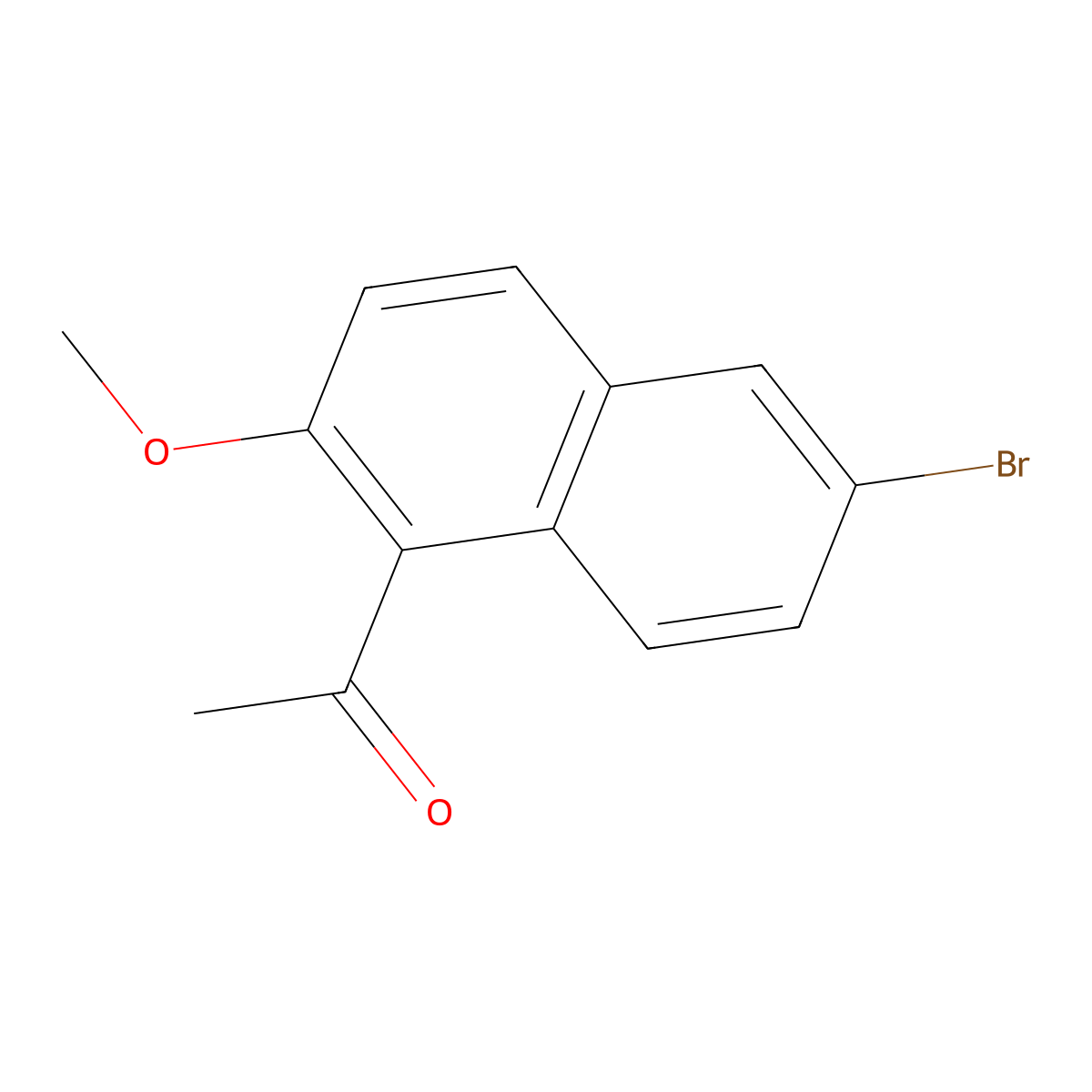1-(6-Bromo-2-methoxynaphthalen-1-yl)ethanone molecular structure, CAS 169295-55-0