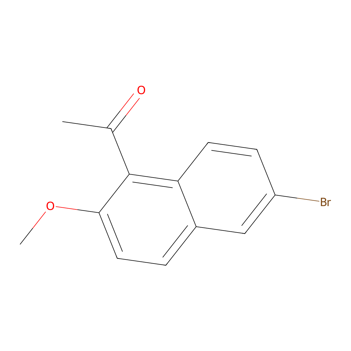 1-(6-Bromo-2-methoxynaphthalen-1-yl)ethanone molecular structure, CAS 169295-55-0