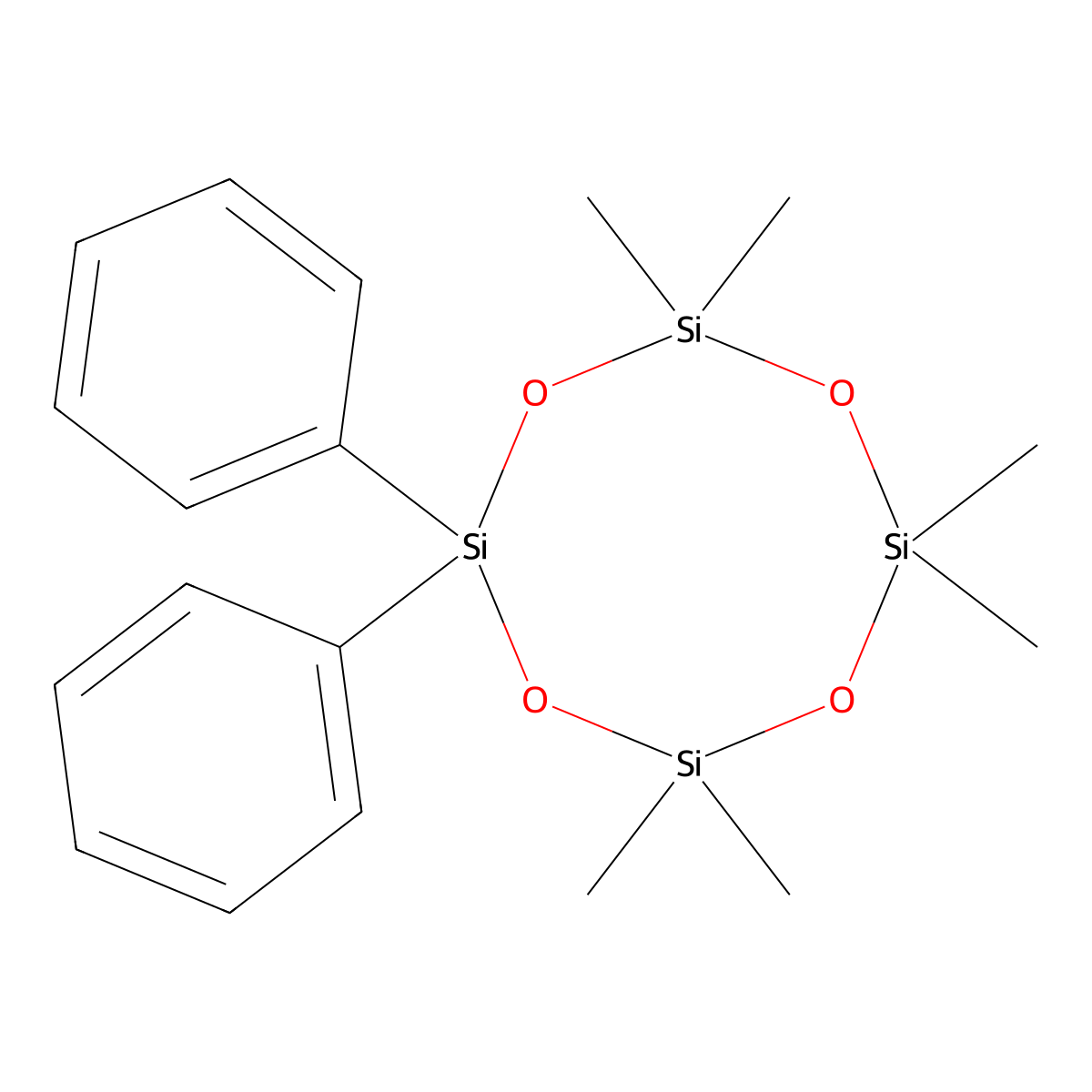 2,2,4,4,6,6-Hexamethyl-8,8-diphenylcyclotetrasiloxane molecular structure, CAS 1693-44-3