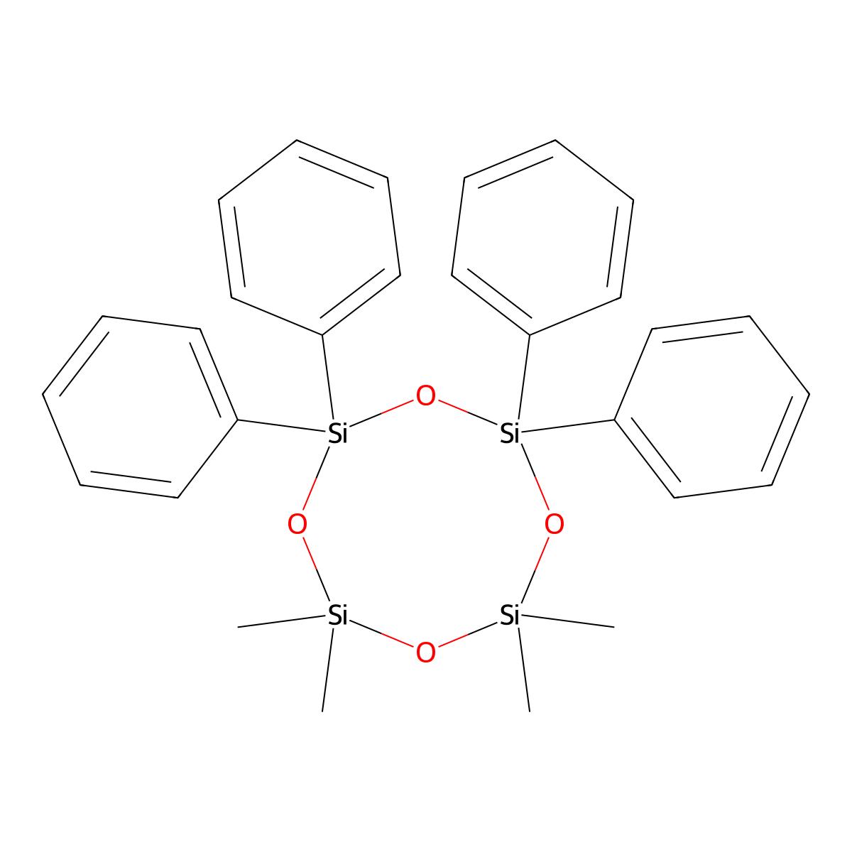 2,2,4,4-Tetramethyl-6,6,8,8-tetraphenylcyclotetrasiloxane molecular structure, CAS 1693-47-6