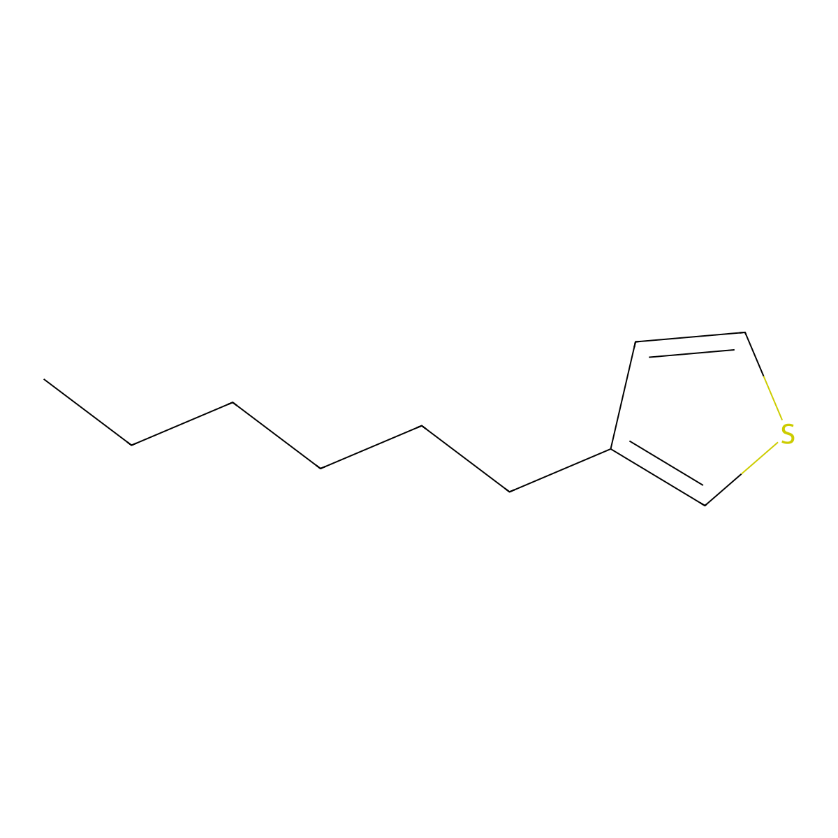 3-Hexylthiophene molecular structure, CAS 1693-86-3