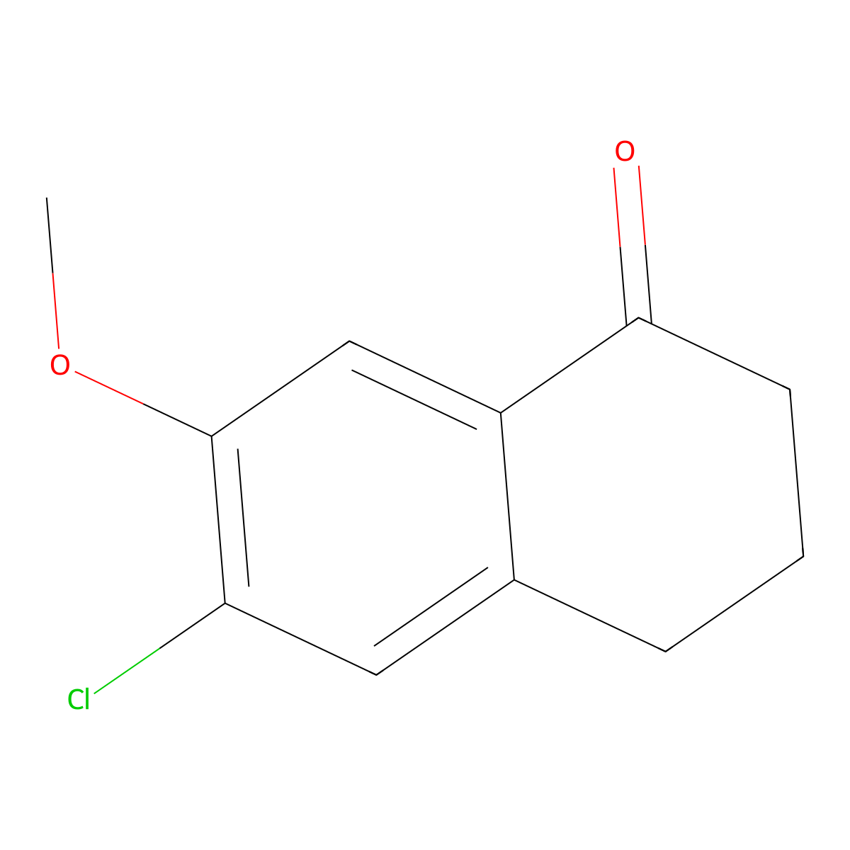 6-chloro-7-methoxy-3,4-dihydronaphthalen-1(2H)-one molecular structure, CAS 169300-49-6