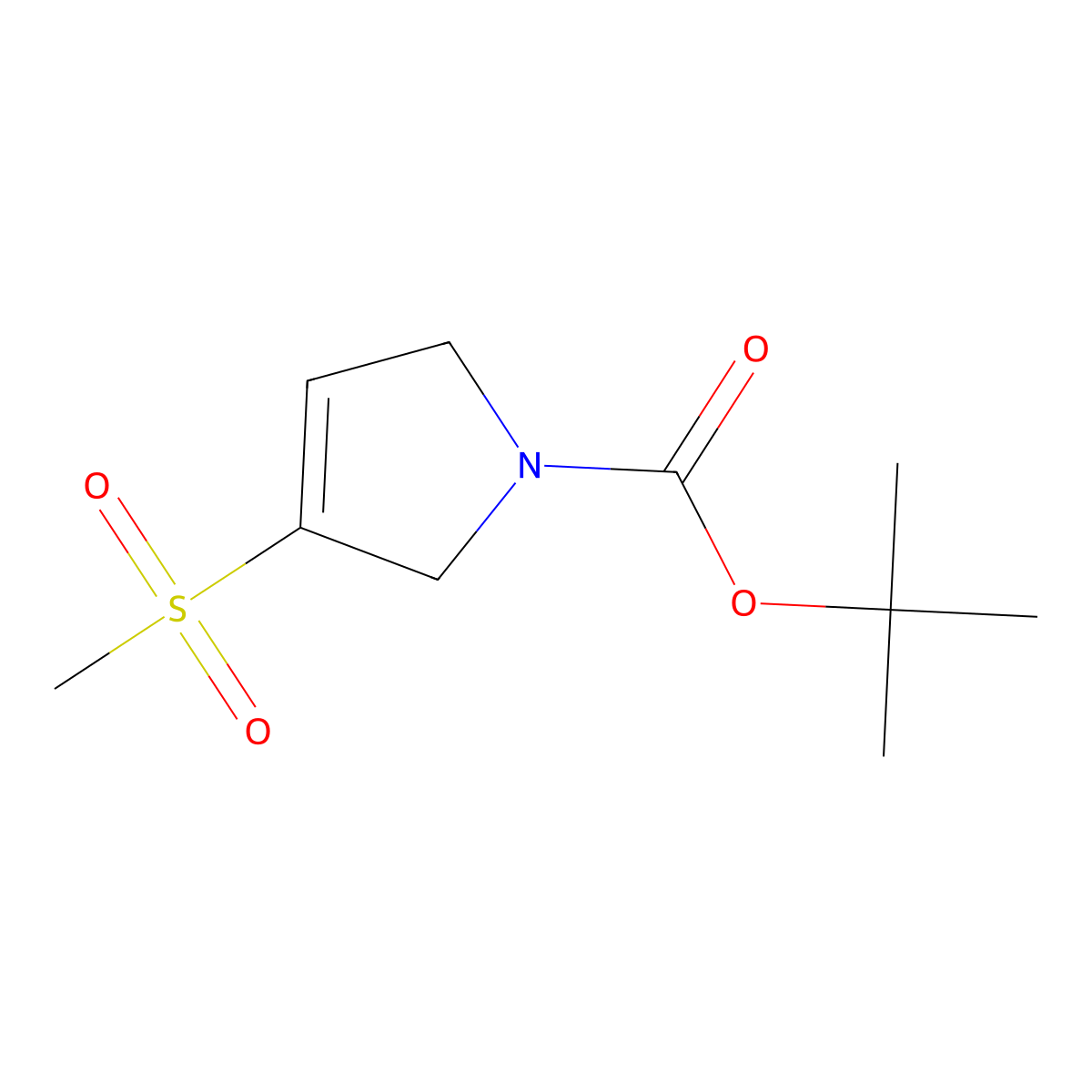 tert-butyl 3-methanesulfonyl-2,5-dihydro-1H-pyrrole-1-carboxylate molecular structure, CAS 169303-58-6