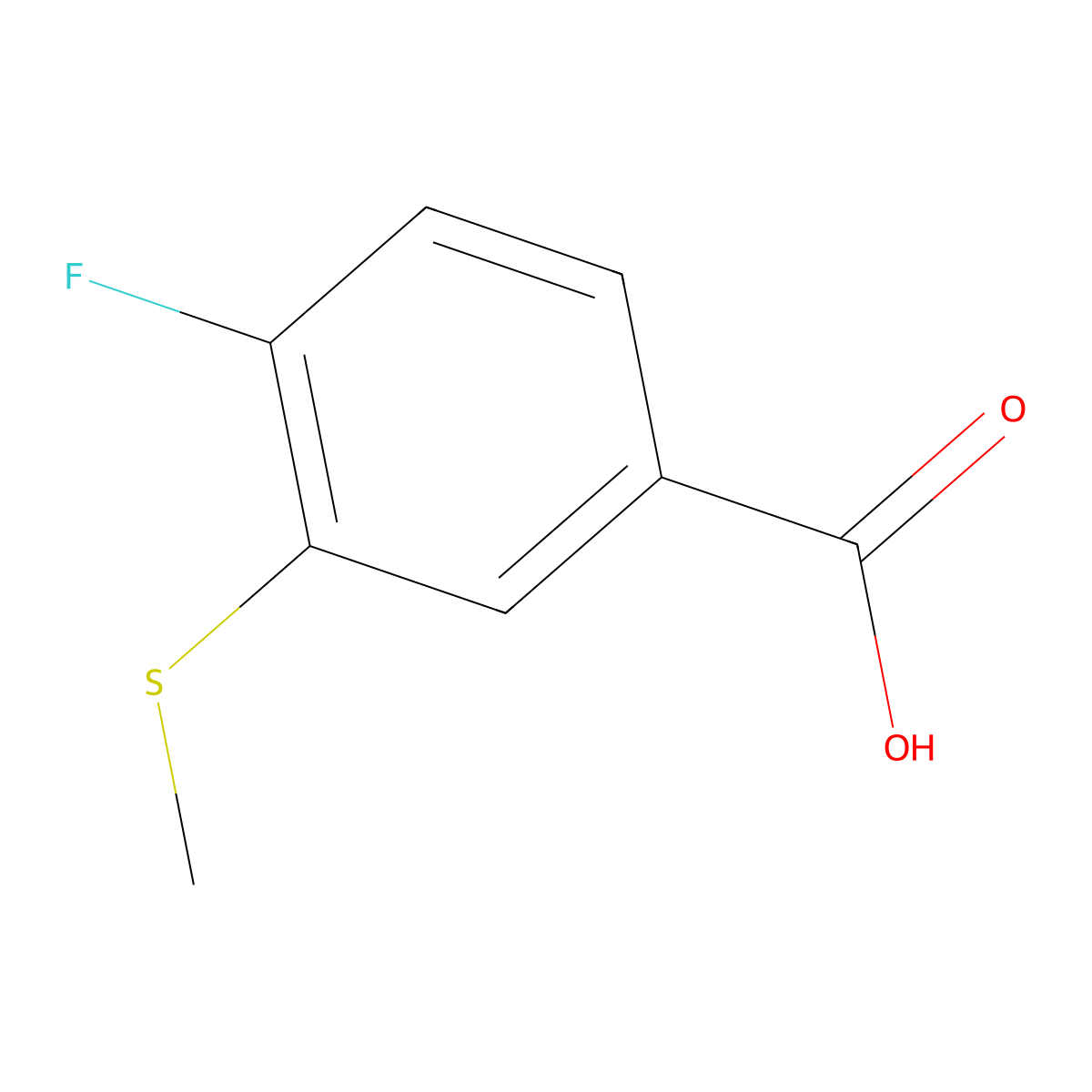 4-Fluoro-3-(methylsulfanyl)benzoic acid molecular structure, CAS 169310-01-4