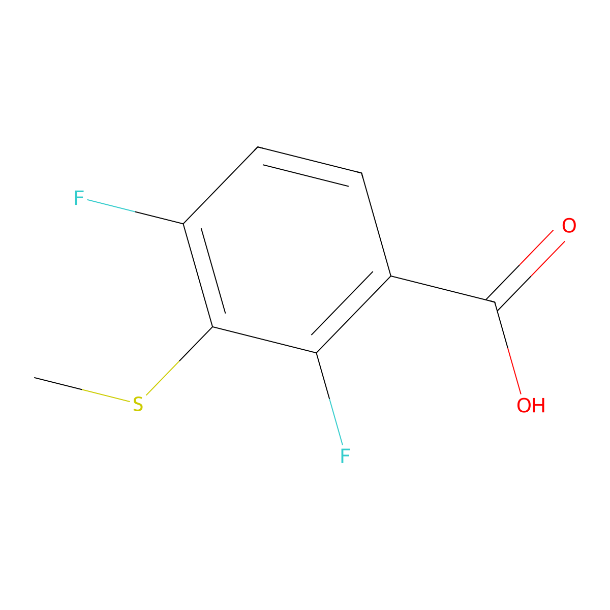 2,4-Difluoro-3-(methylthio)benzoic acid molecular structure, CAS 169310-07-0