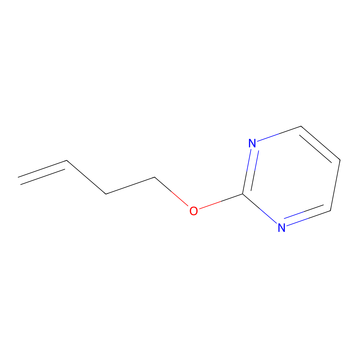 Pyrimidine, 2-(3-butenyloxy)-(9CI) molecular structure, CAS 169310-71-8