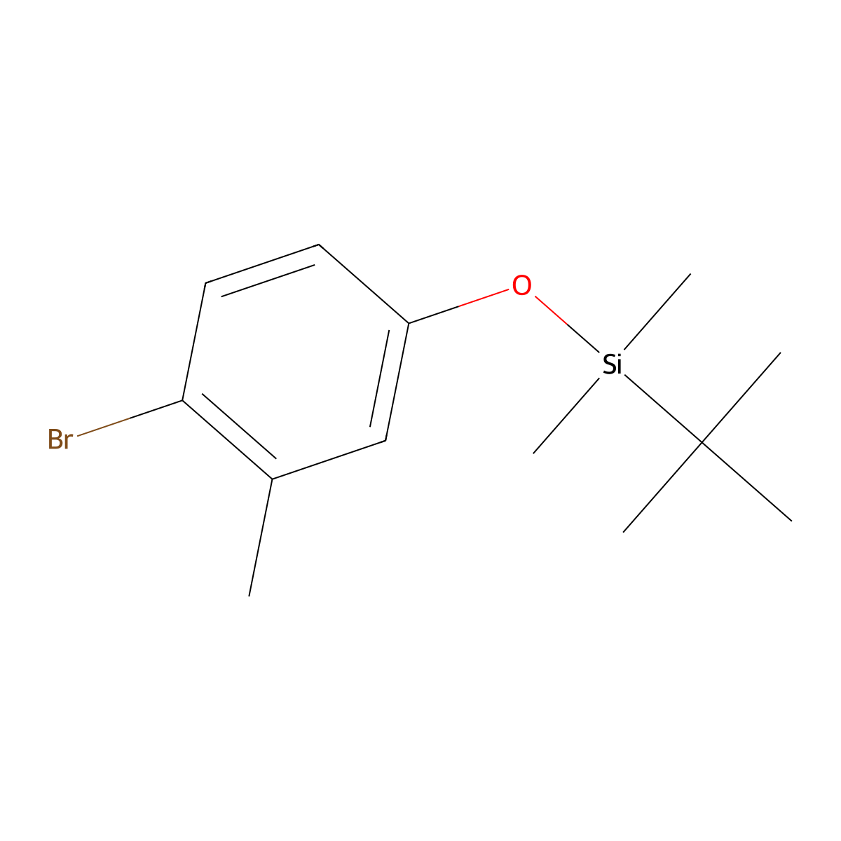 (4-Bromo-3-methylphenoxy)(tert-butyl)dimethylsilane molecular structure, CAS 169315-83-7