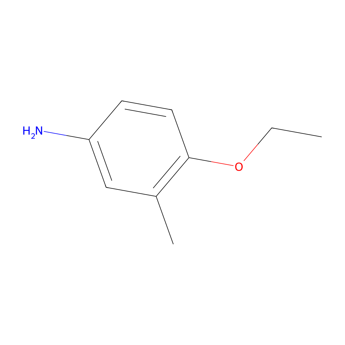 4-Ethoxy-3-methylaniline molecular structure, CAS 16932-55-1
