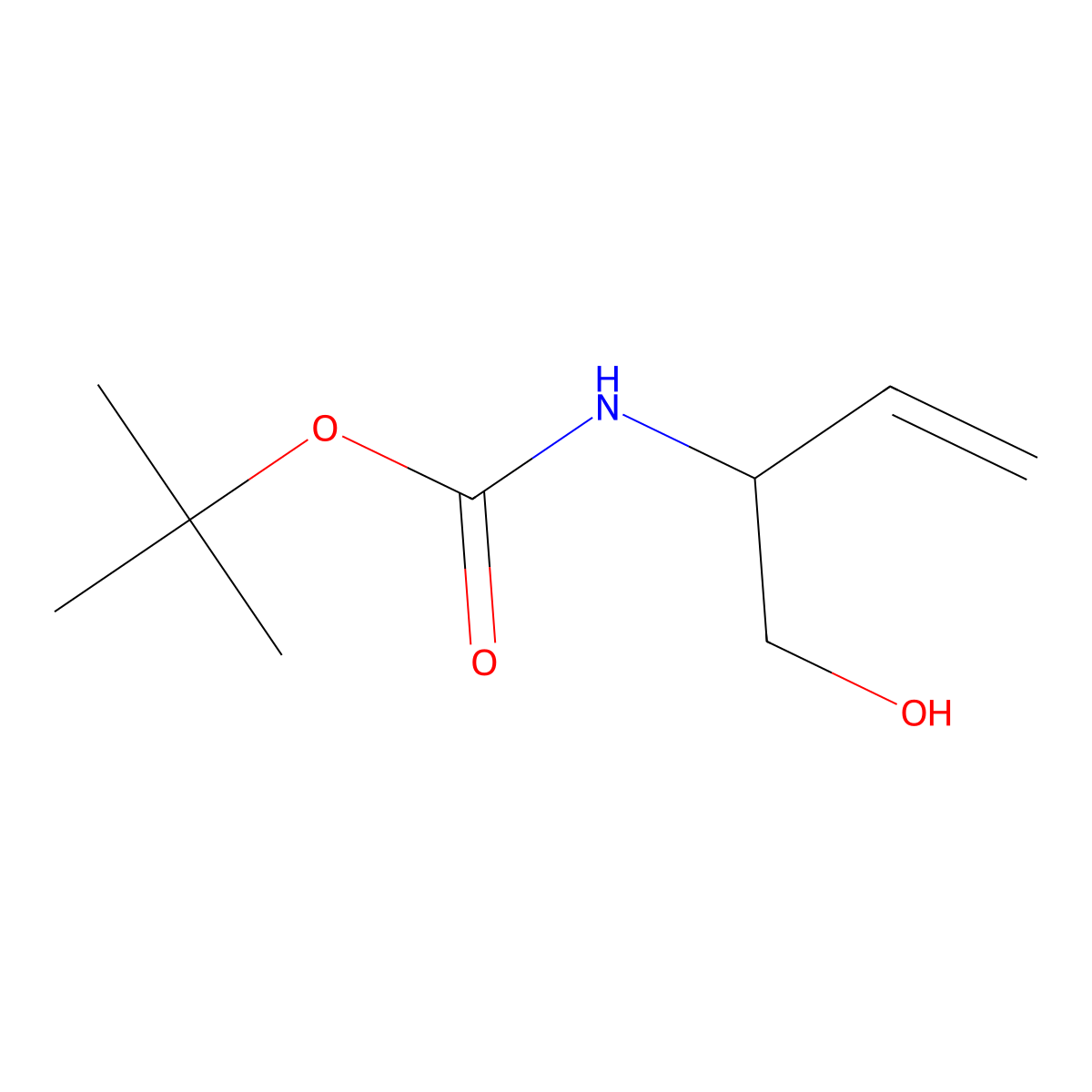 tert-Butyl (1-hydroxybut-3-en-2-yl)carbamate molecular structure, CAS 169324-82-7