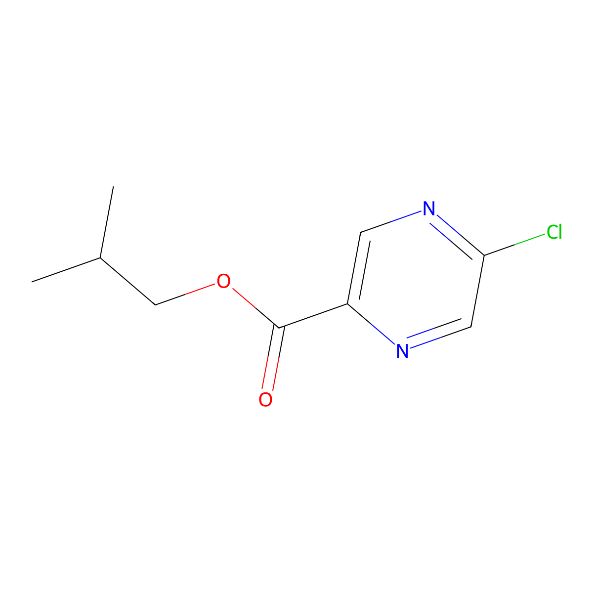 5-Chloro-pyrazine-2-carboxylic acid isobutyl ester molecular structure, CAS 169335-49-3