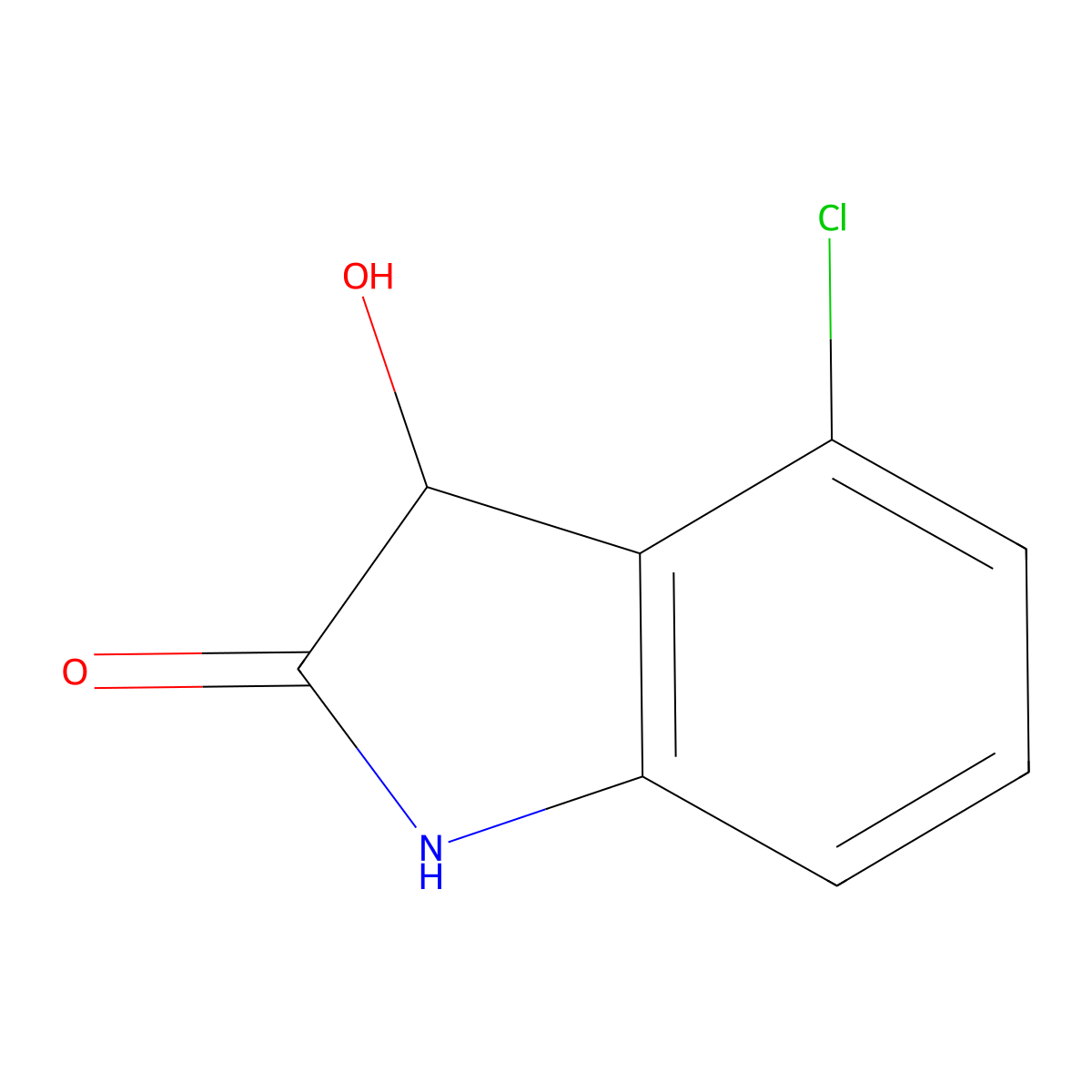 4-Chloro-3-hydroxy-2,3-dihydro-1H-indol-2-one molecular structure, CAS 169337-57-9