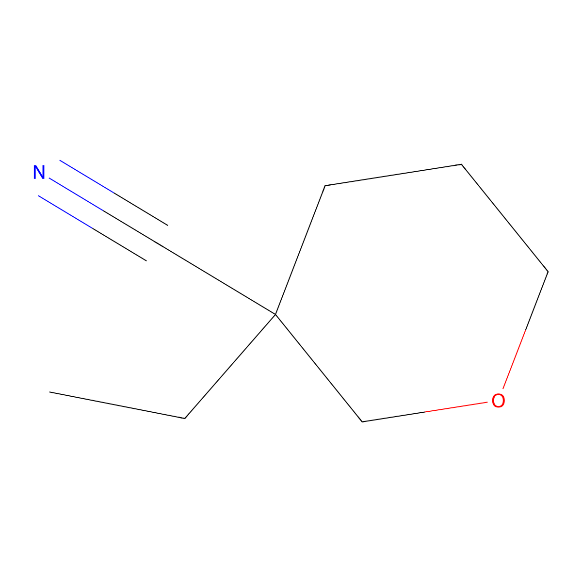 3-Ethyloxane-3-carbonitrile molecular structure, CAS 1693580-31-2