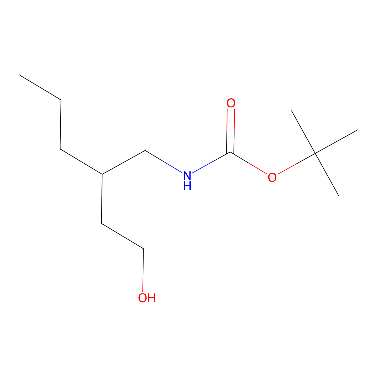 tert-butyl N-(4-hydroxy-2-propylbutyl)carbamate molecular structure, CAS 1693590-13-4