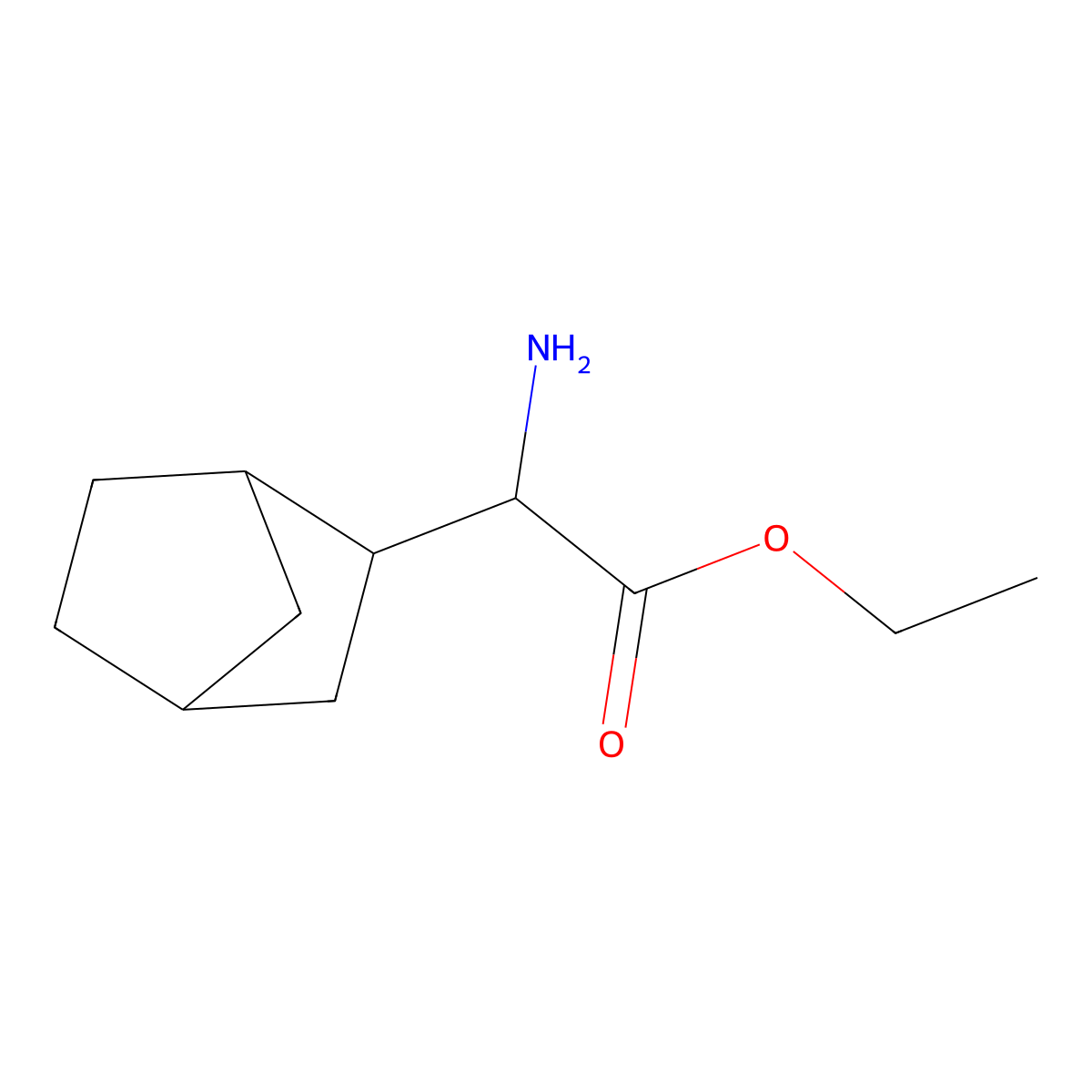 Ethyl 2-amino-2-{bicyclo[2.2.1]heptan-2-yl}acetate molecular structure, CAS 1693595-37-7