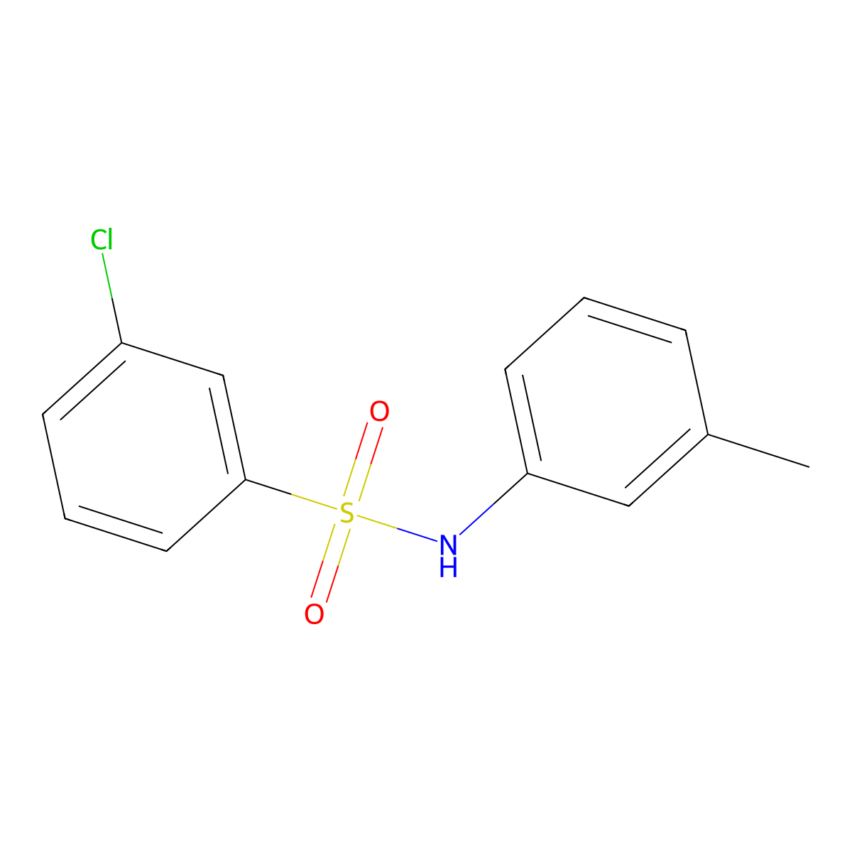3-chloro-N-(3-methylphenyl)benzene-1-sulfonamide molecular structure, CAS 16936-92-8
