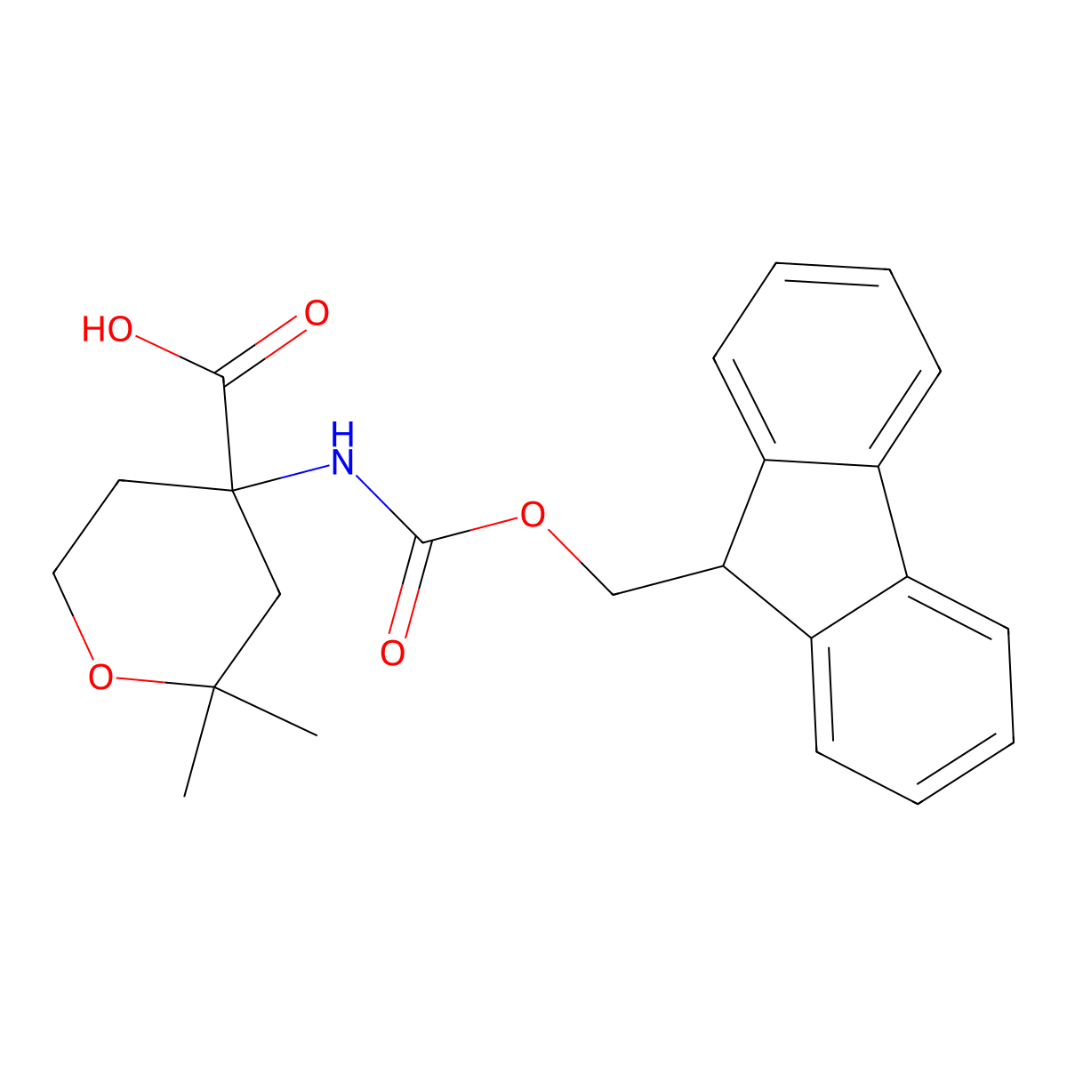 4-({[(9H-fluoren-9-yl)methoxy]carbonyl}amino)-2,2-dimethyloxane-4-carboxylic acid molecular structure, CAS 1693603-05-2