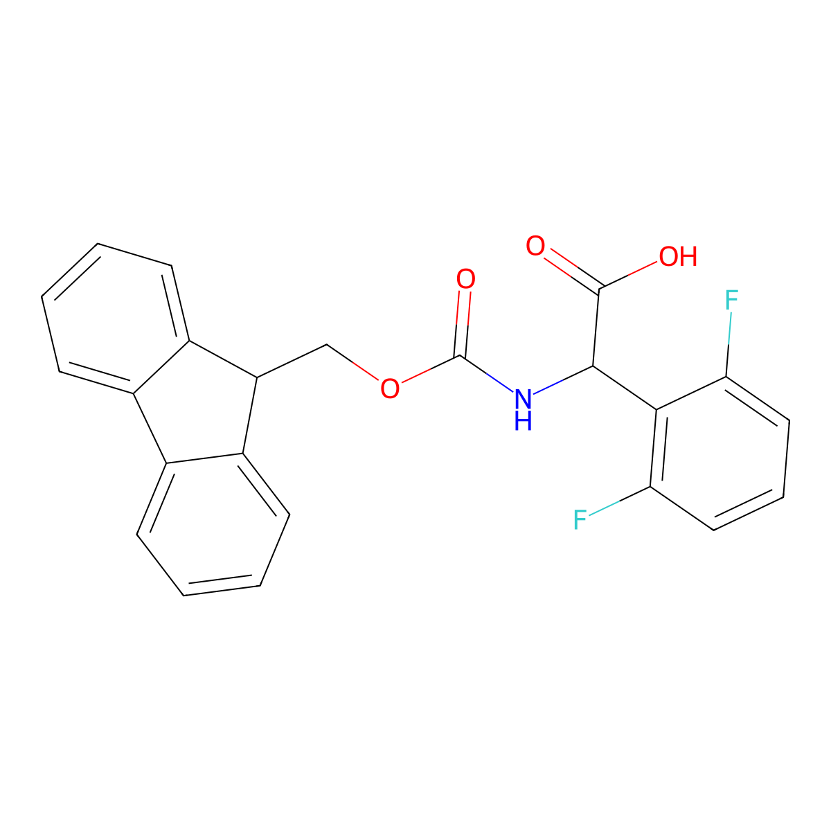 2-(2,6-difluorophenyl)-2-({[(9H-fluoren-9-yl)methoxy]carbonyl}amino)acetic acid molecular structure, CAS 1693604-36-2