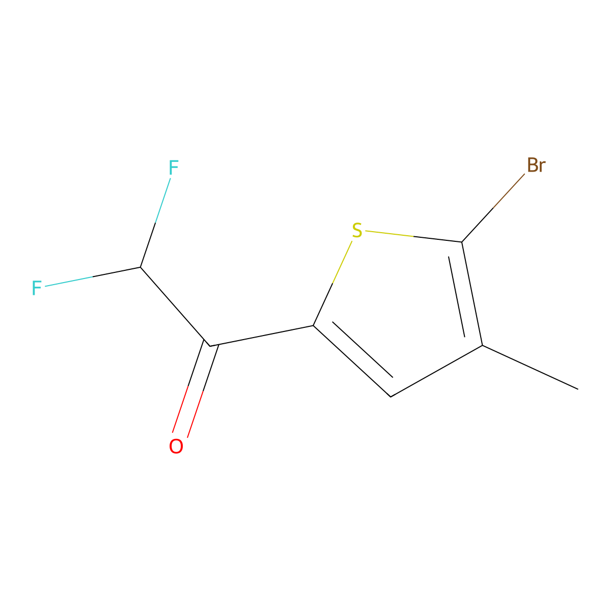 1-(5-Bromo-4-methylthiophen-2-yl)-2,2-difluoroethanone molecular structure, CAS 1693618-29-9