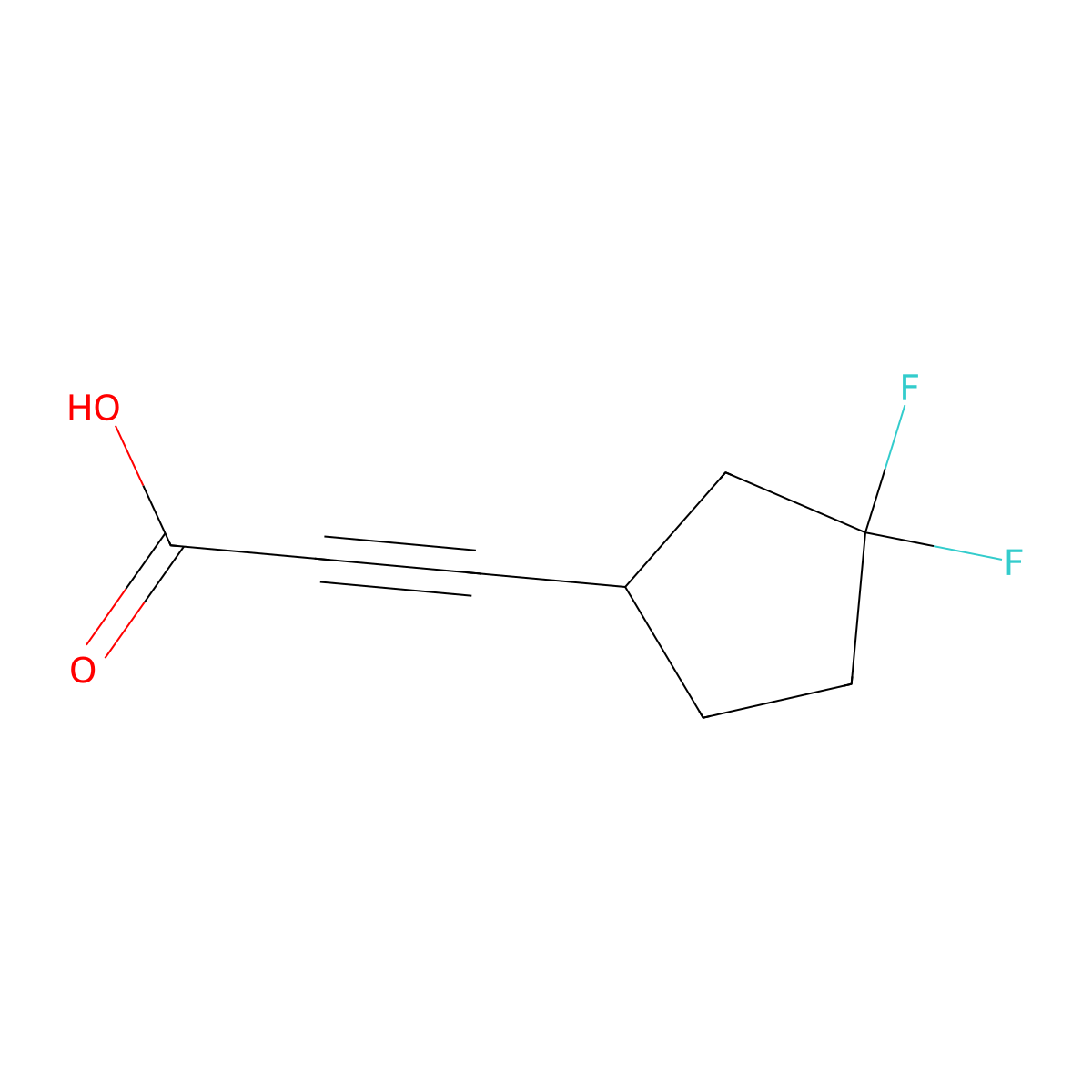 3-(3,3-Difluorocyclopentyl)prop-2-ynoic acid molecular structure, CAS 1693621-31-6