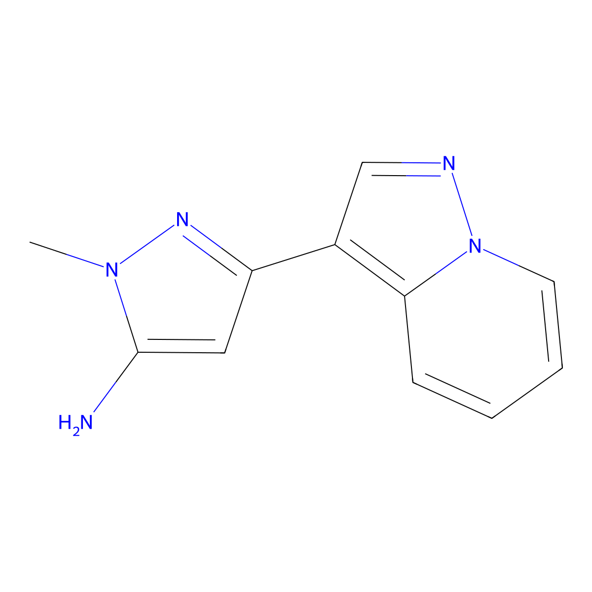 1-methyl-3-{pyrazolo[1,5-a]pyridin-3-yl}-1H-pyrazol-5-amine molecular structure, CAS 1693636-08-6