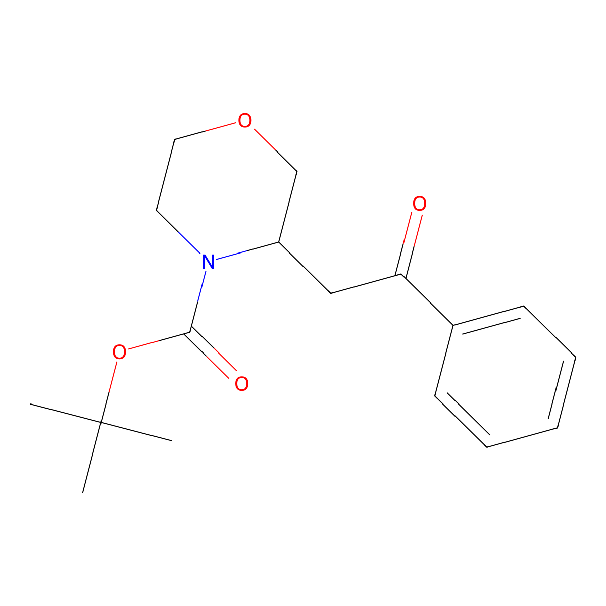 Tert-butyl 3-(2-oxo-2-phenylethyl)morpholine-4-carboxylate molecular structure, CAS 1693637-37-4