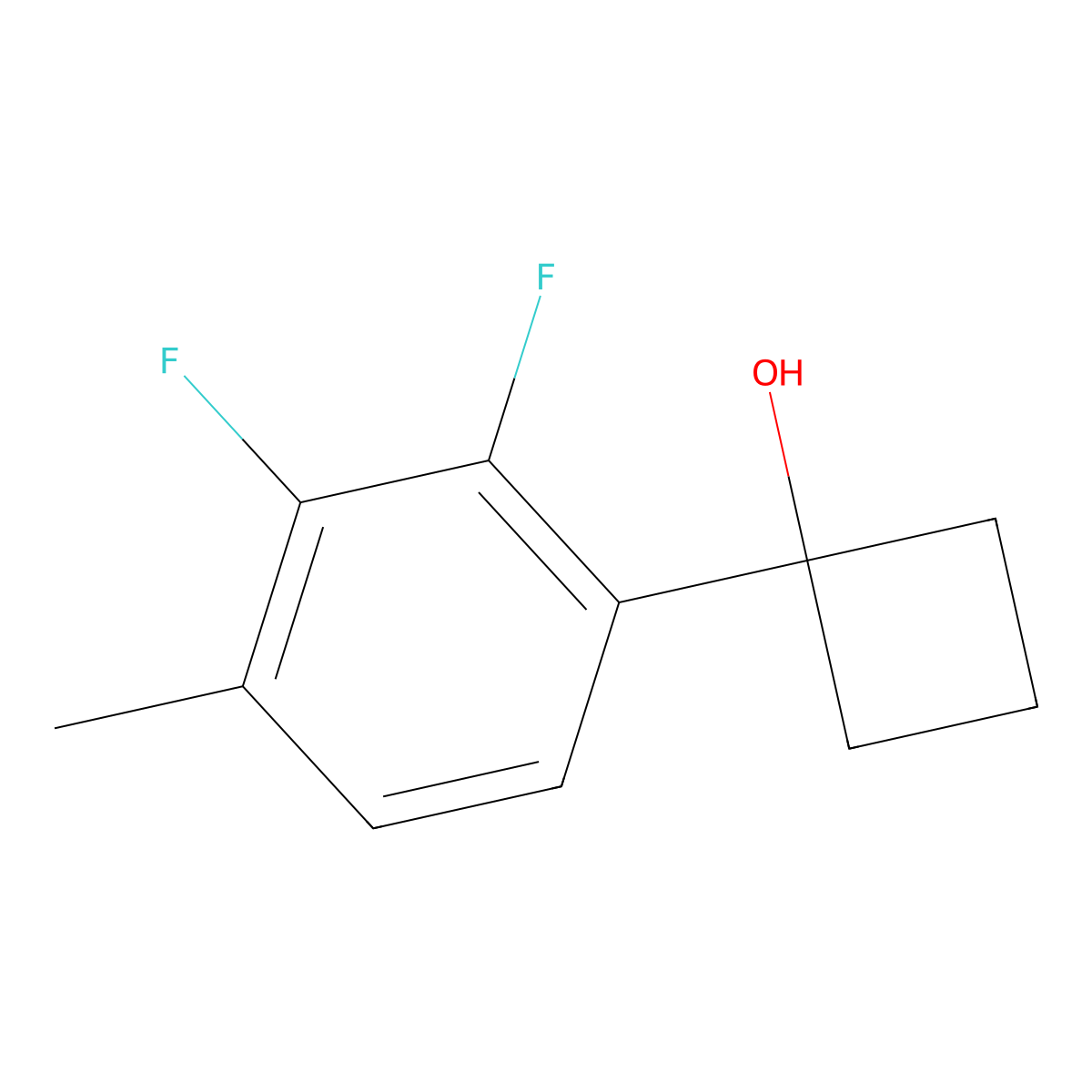 1-(2,3-Difluoro-4-methylphenyl)cyclobutanol molecular structure, CAS 1693640-34-4