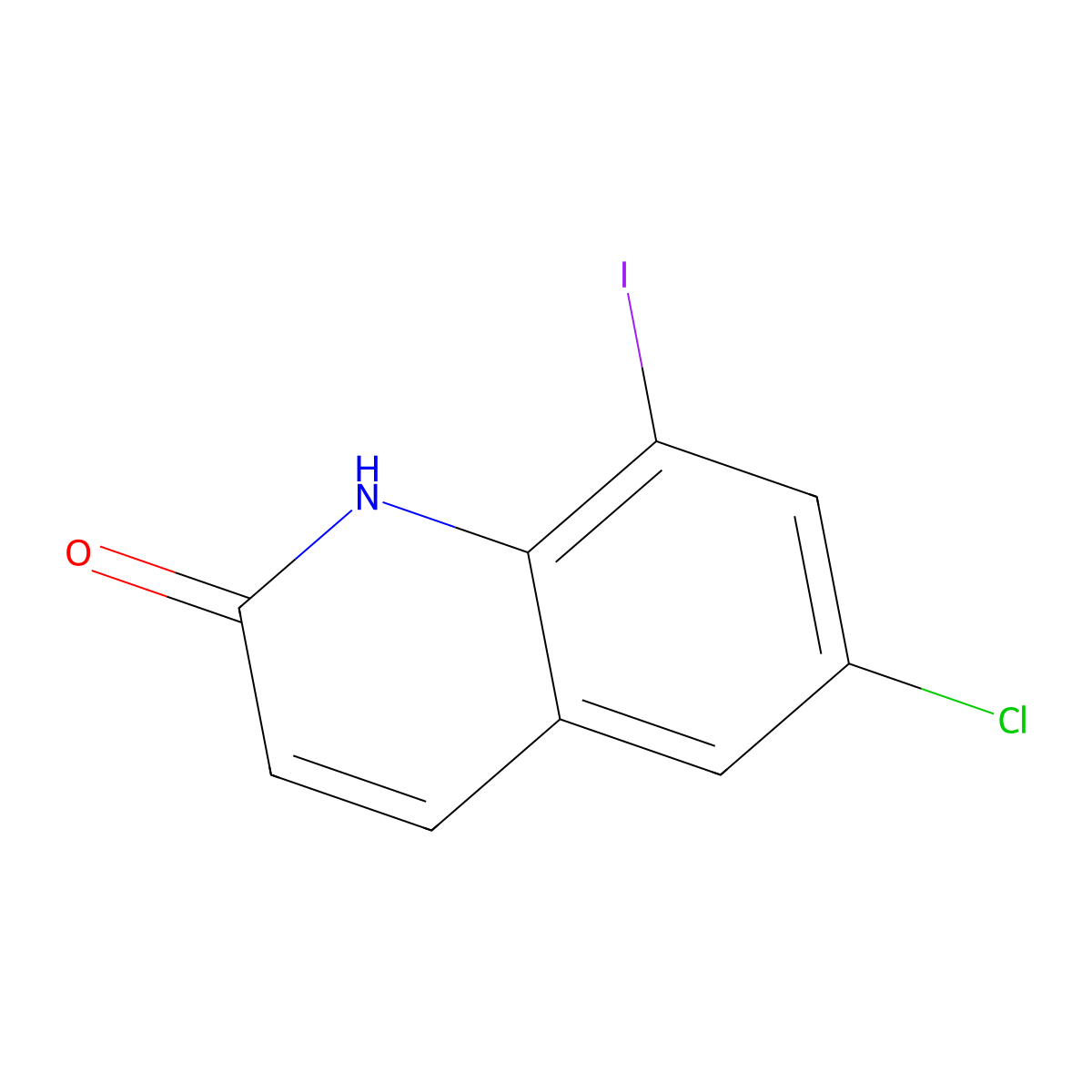 6-Chloro-8-iodoquinolin-2(1H)-one molecular structure, CAS 1693646-57-9