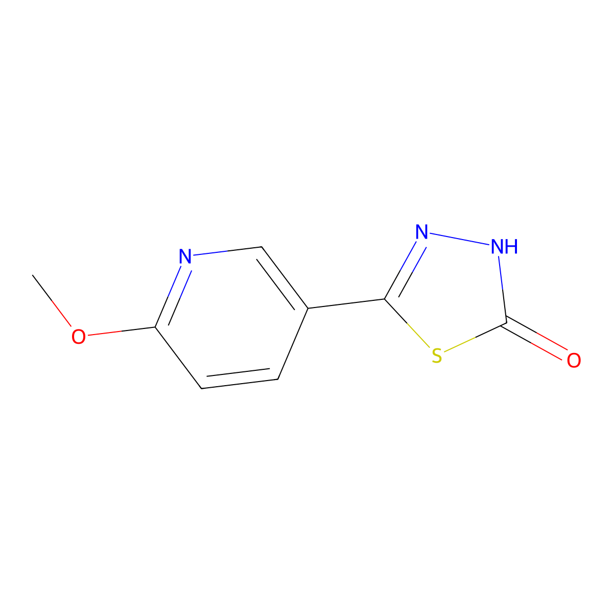 5-(6-Methoxypyridin-3-yl)-2,3-dihydro-1,3,4-thiadiazol-2-one molecular structure, CAS 1693650-23-5