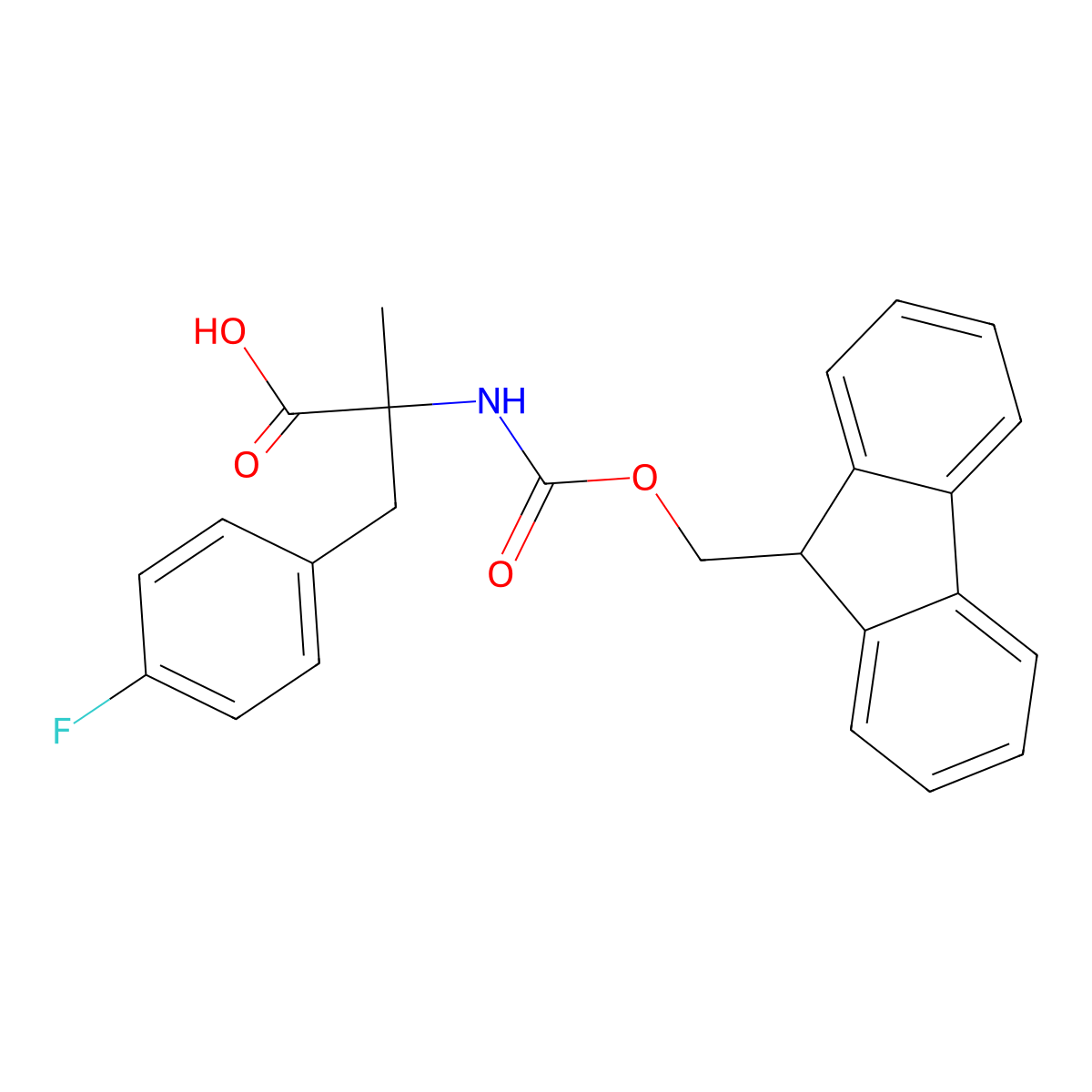 2-({[(9H-fluoren-9-yl)methoxy]carbonyl}amino)-3-(4-fluorophenyl)-2-methylpropanoic acid molecular structure, CAS 1693667-19-4