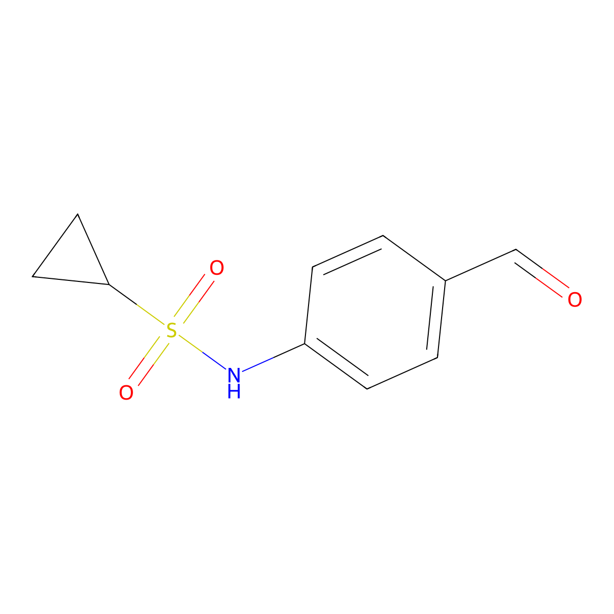 N-(4-formylphenyl)cyclopropanesulfonamide molecular structure, CAS 1693672-38-6