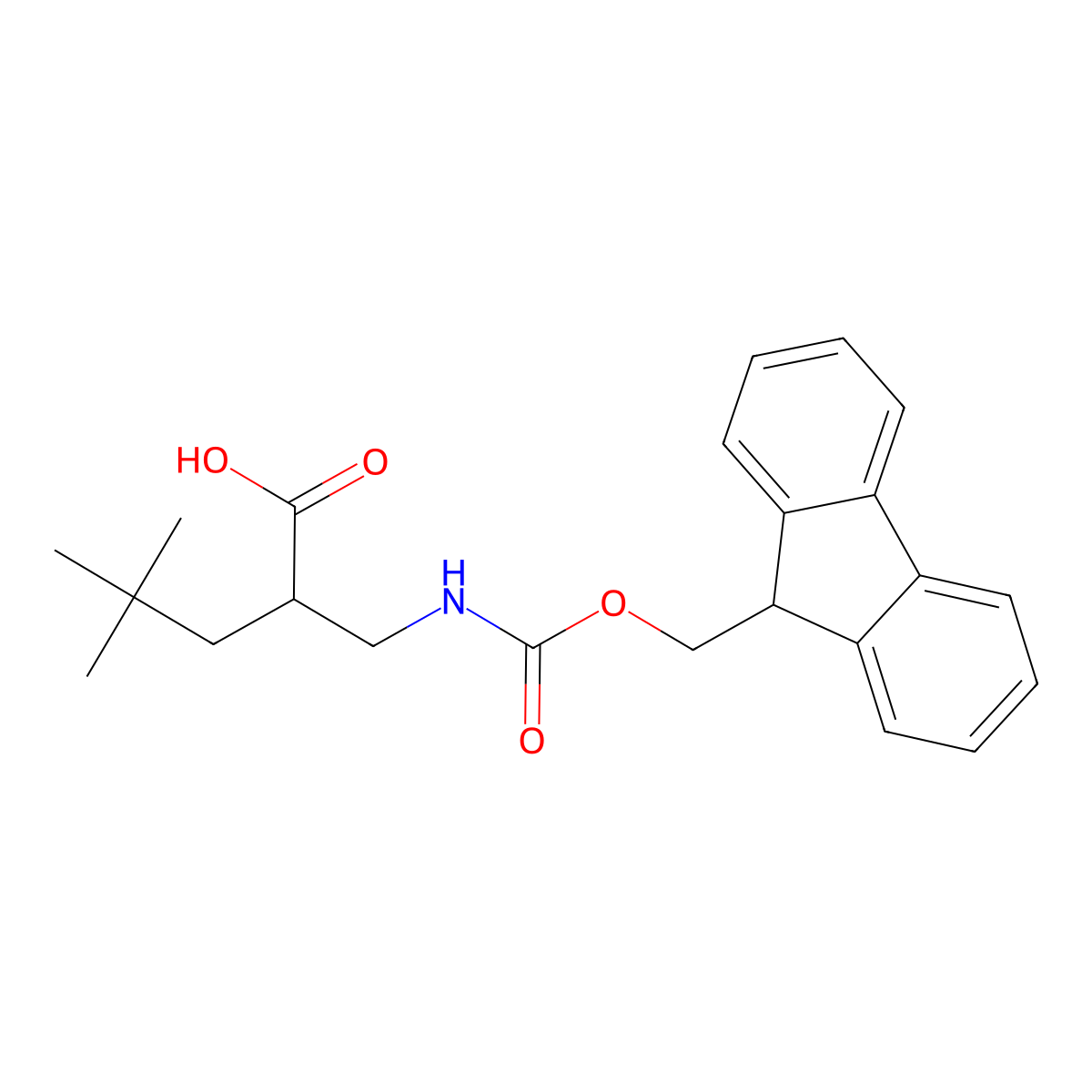 2-[({[(9H-fluoren-9-yl)methoxy]carbonyl}amino)methyl]-4,4-dimethylpentanoic acid molecular structure, CAS 1693678-72-6