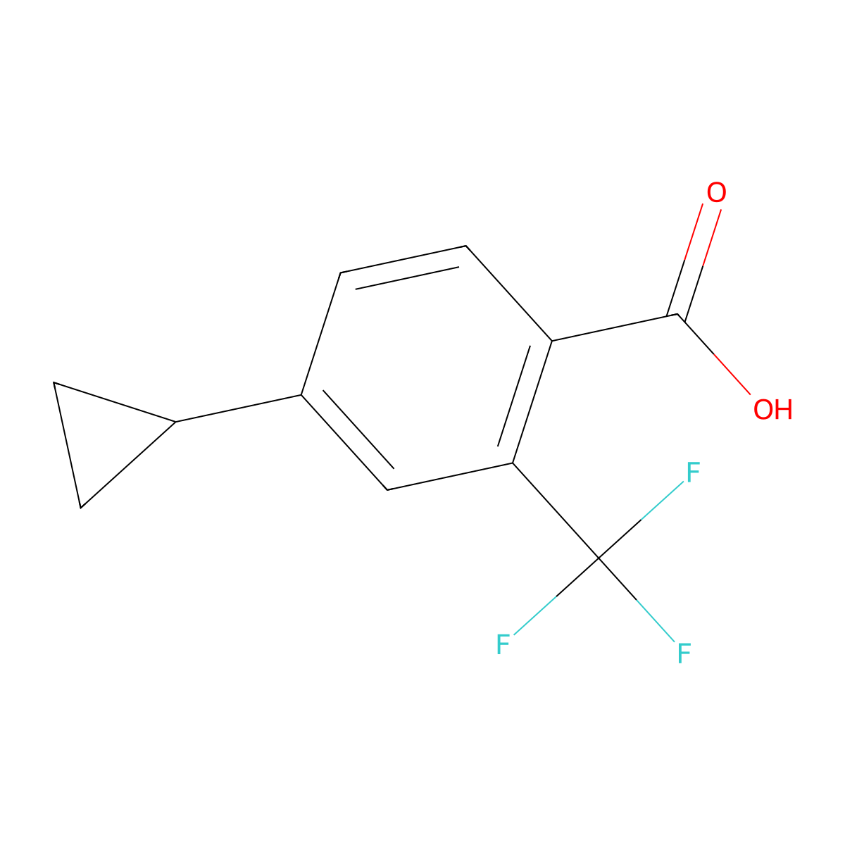 4-Cyclopropyl-2-(trifluoromethyl)benzoic acid molecular structure, CAS 1693692-02-2