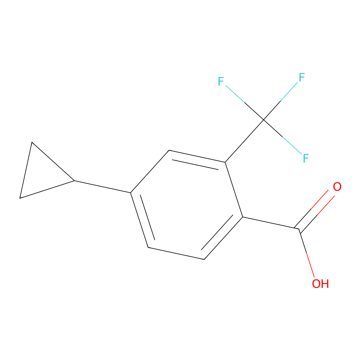 4-Cyclopropyl-2-(trifluoromethyl)benzoic acid molecular structure, CAS 1693692-02-2
