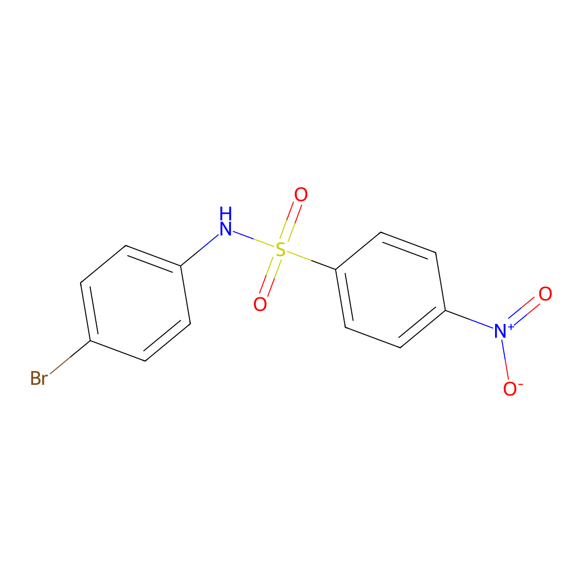N-(4-bromophenyl)-4-nitrobenzenesulfonamide molecular structure, CAS 16937-01-2